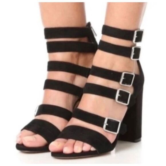 SAM EDELMAN Yasmina Black Strappy Sandals Size 7M - Picture 2 of 9